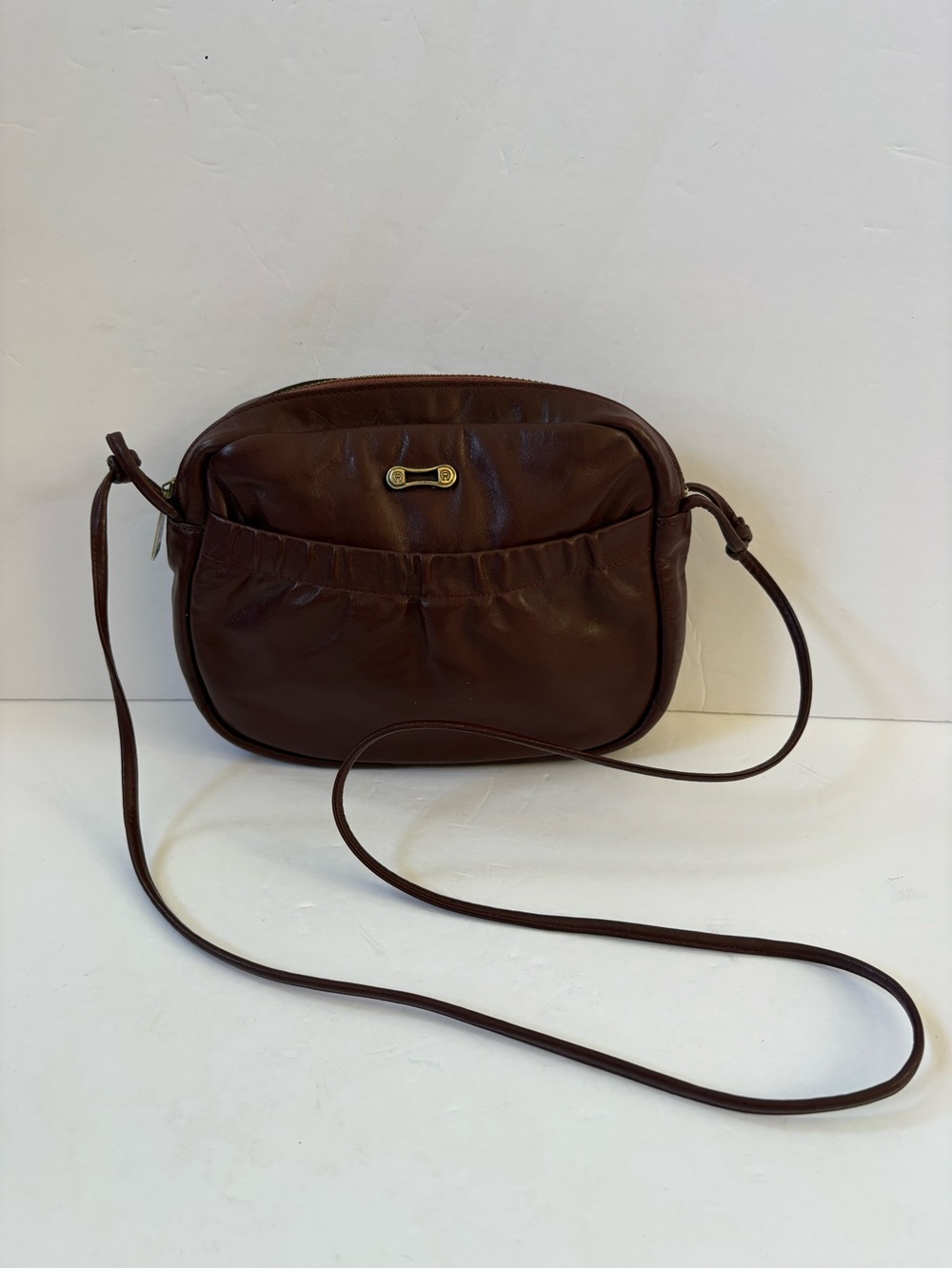 VNTG Etienne Aigner Burgundy Small Leather Crossbody‎ Bag Logo Preppy Academia